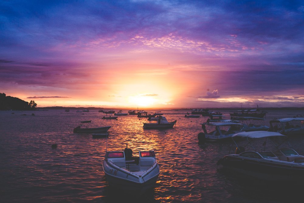 Pôr do sol em Morro de São Paulo, na Ilha de Tinharé