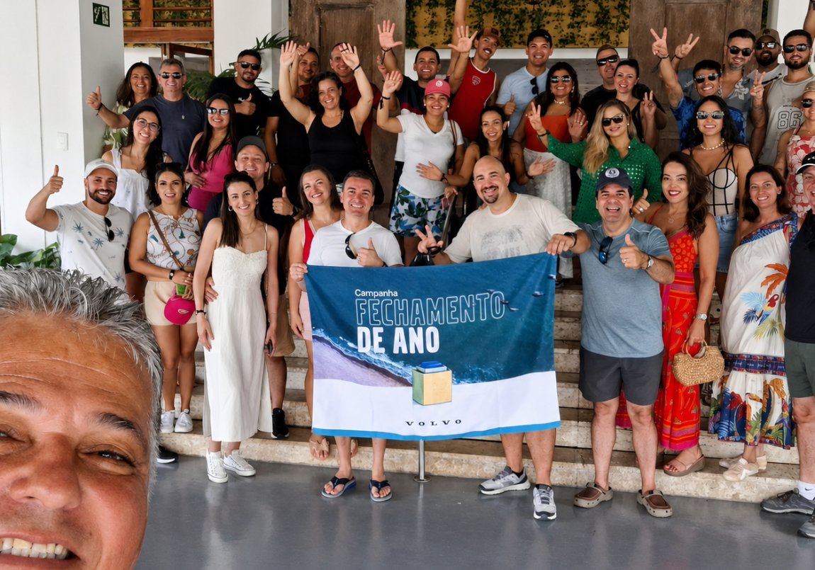 Grupo corporativo recebido pela EVC Turismo na chegada ao hotel